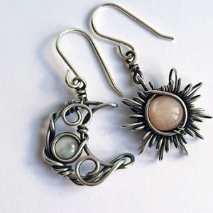 NEW bohemian sun and moon earrings